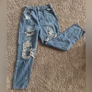 SHEIN distressed jeans.